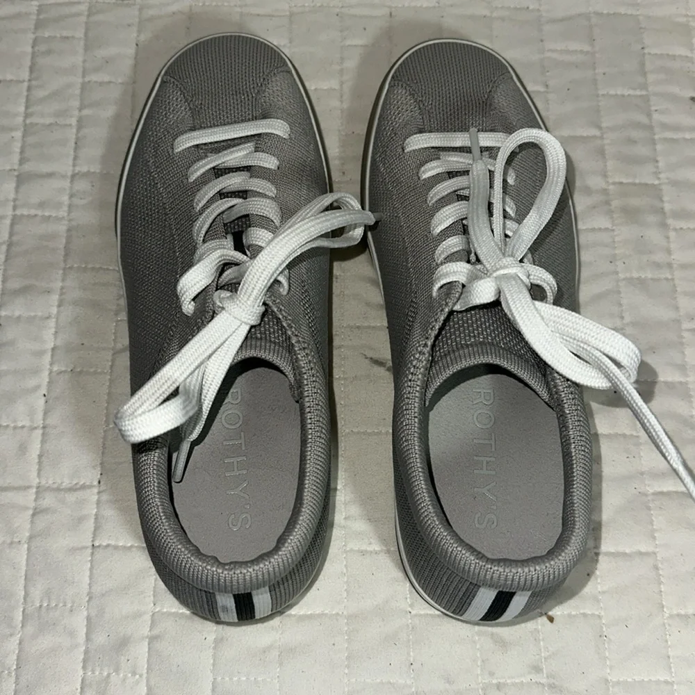 Rothy's Gray and White Minimalist Sneakers NWOT